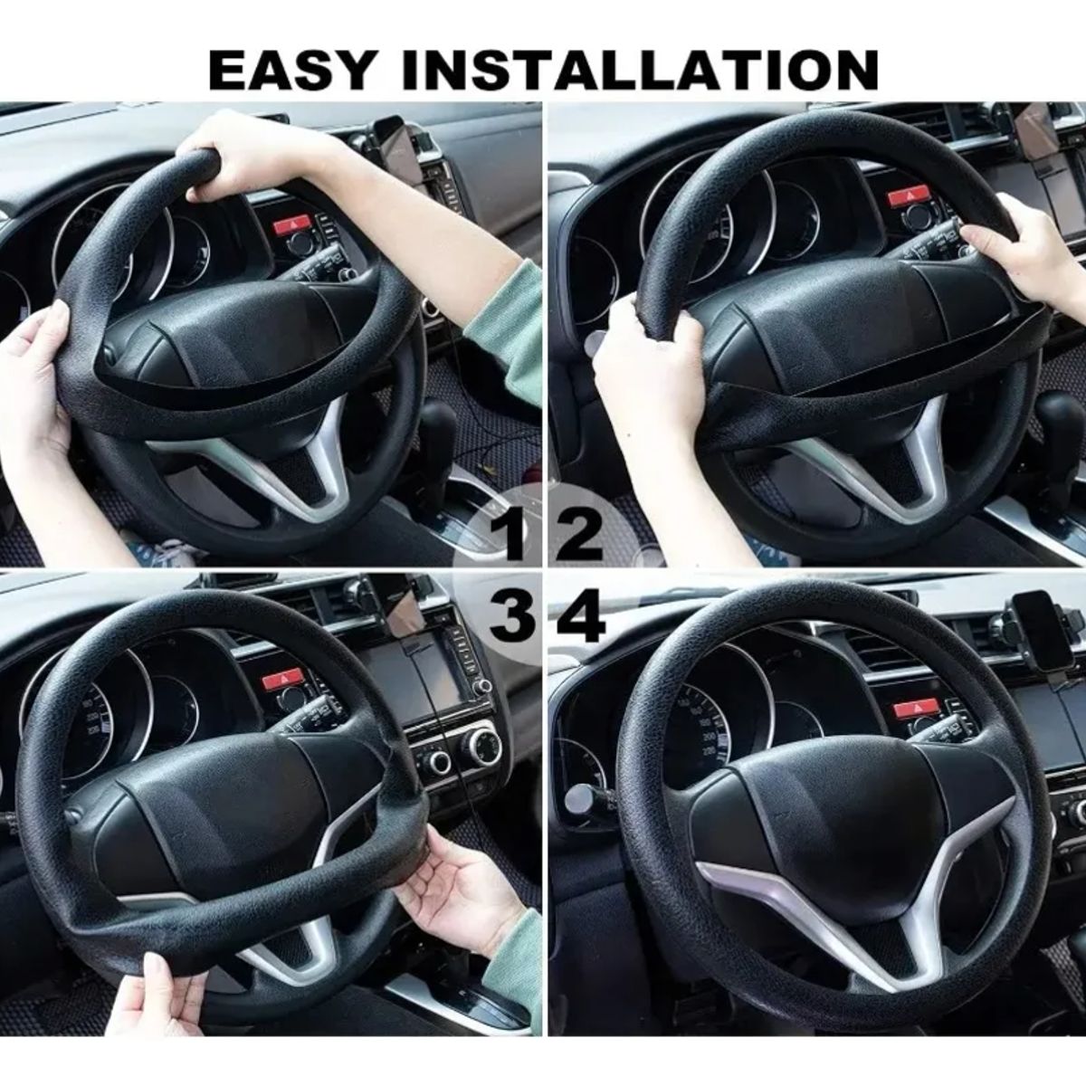 GENERICO - Cubre Volante de Auto Forro de Eco Cuero Sintético