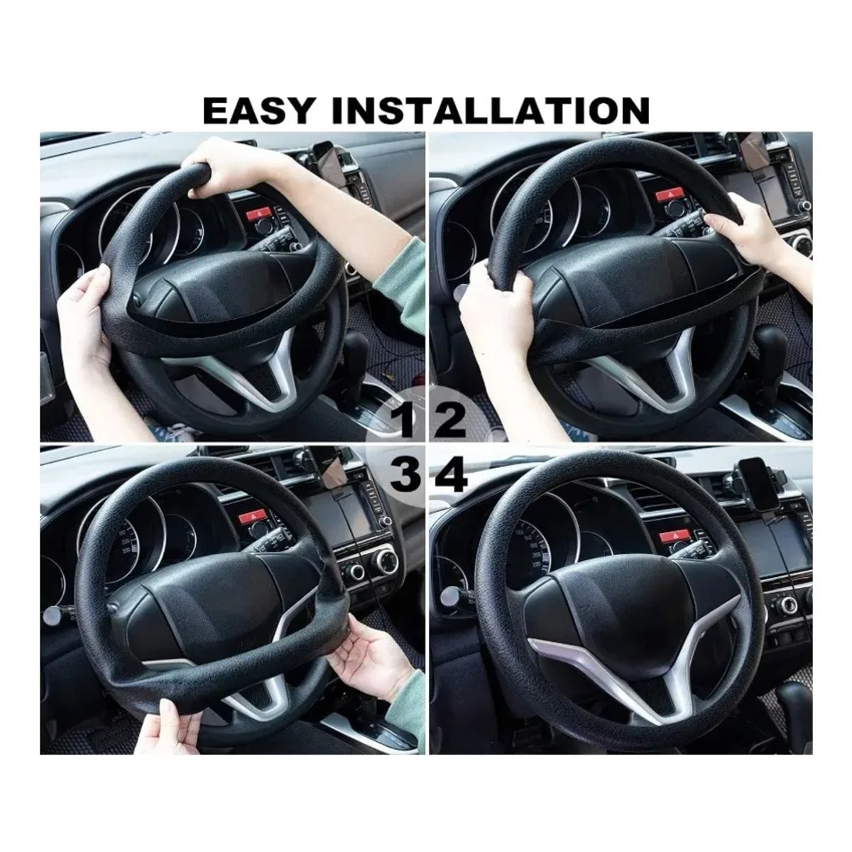 GENERICO - Cubre Volante de Auto Forro de Eco Cuero Sintético