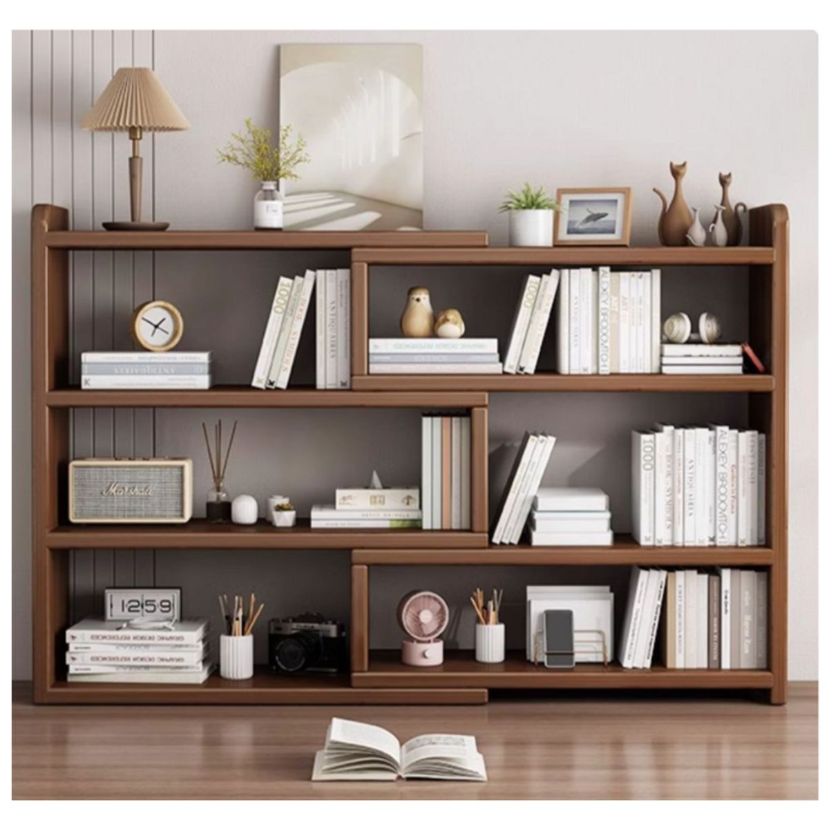 GENERICO - Estante Librero Madera Multifuncional Adaptable 60-120x80x17.