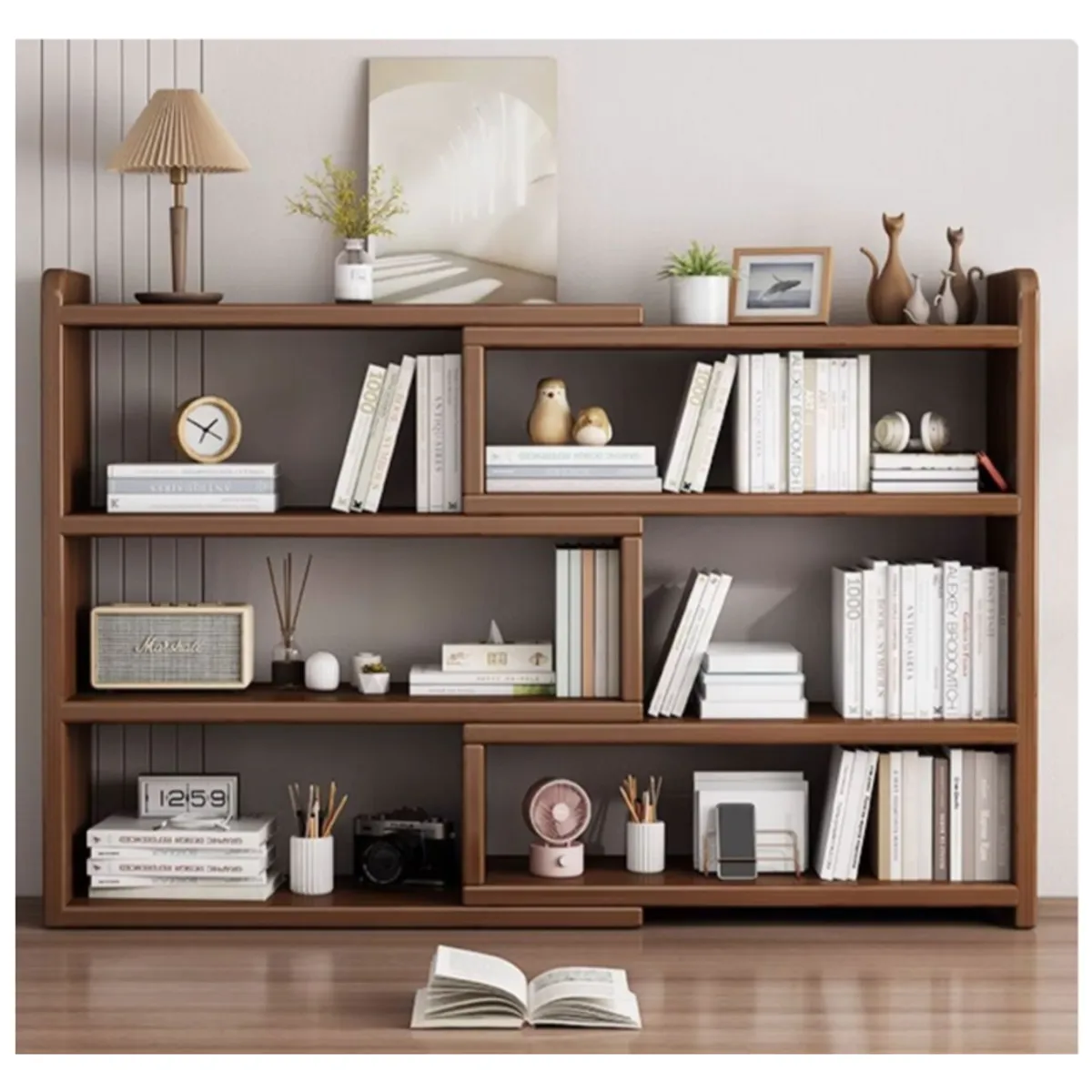 GENERICO - Estante Librero Madera Multifuncional Adaptable 60-120x80x17.