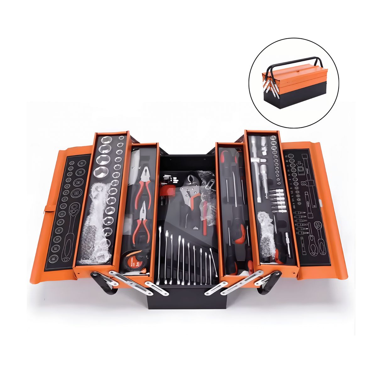 GENERICO - Caja de Herramientas 85 Piezas Maletín Metálico Profesional