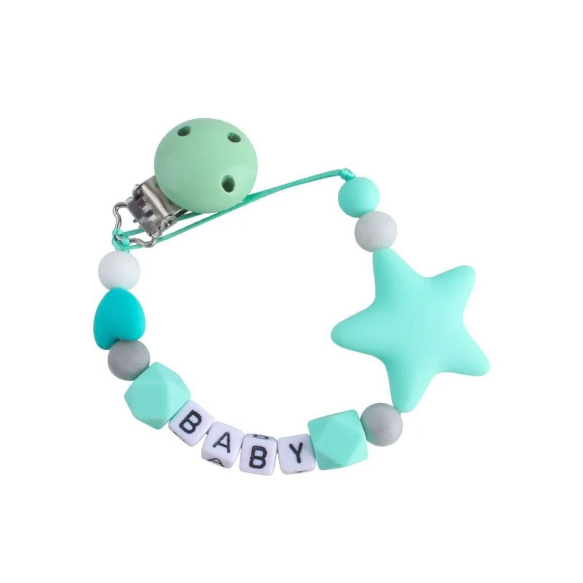 GENERICO - Porta Chupete Sujetador -madera Mordedor