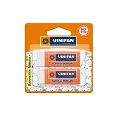 GENERICO - Goma de Borrar Grande Vinifan - Blister 2 uds - Blanco - Tamano Unico