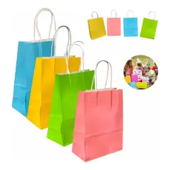BELIDASHOP - 12 Bolsas Papel Kraft De Regalo Diferentes Colores 21x11x27