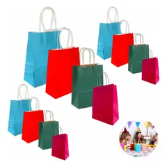 BELIDASHOP - 12 Bolsas De Regalo 21x11x27 Cumpleaños Eventos Fiestas