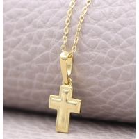 Conjunto Cadena y colgante cruz en oro laminado 18k