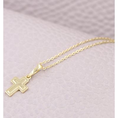 Imagen 2 del producto Conjunto Cadena y colgante cruz en oro laminado 18k