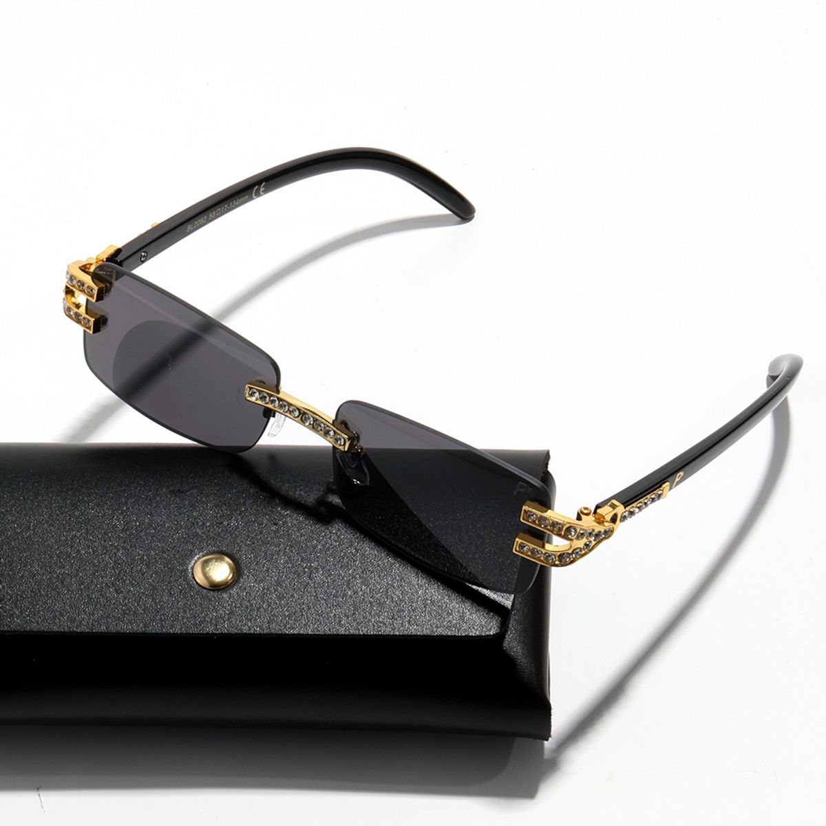 POLASUP - POLASUP Lentes de sol de metal de moda retro con caja exterior UV400