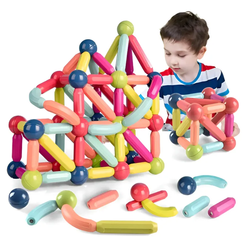 BELIDASHOP - Set De Bloques Magnéticos 3d De Construcción Imán 64 Piezas