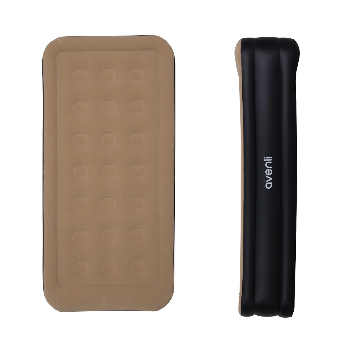 AVENLI - Colchón Inflable Eléctrico Individual 1 Plaza Café