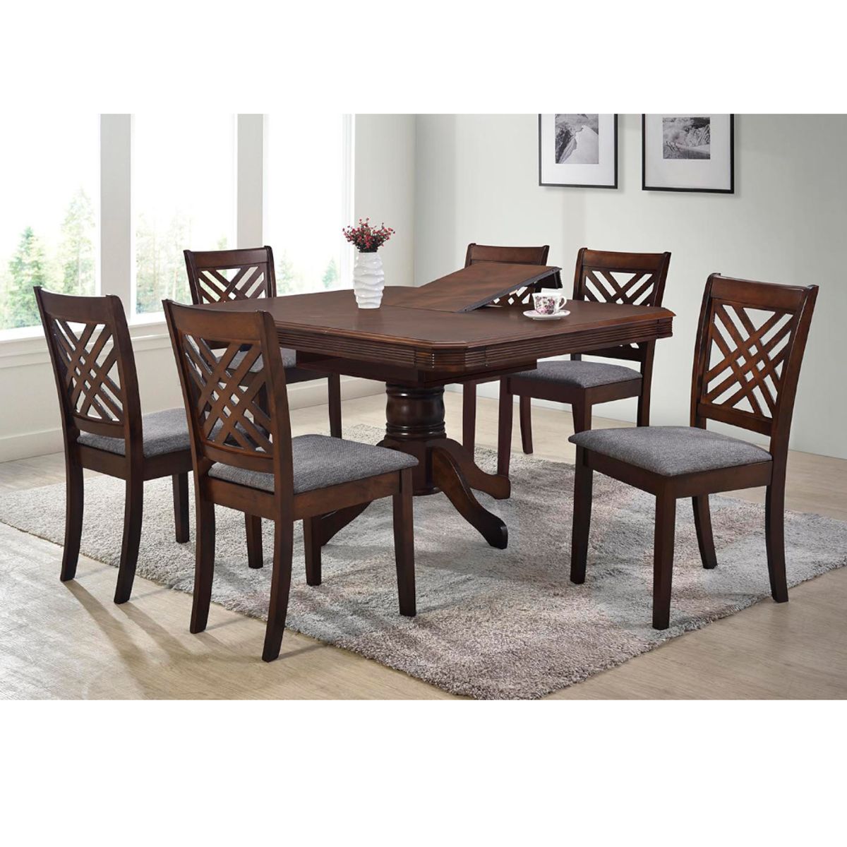 FURNITECH - Juego de comedor City c/extensión 6 sillas