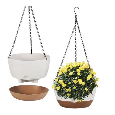 Imagen 2 del producto Kit 4 Macetero Colgante con Bandeja Extraíble y Drenaje L Blanco