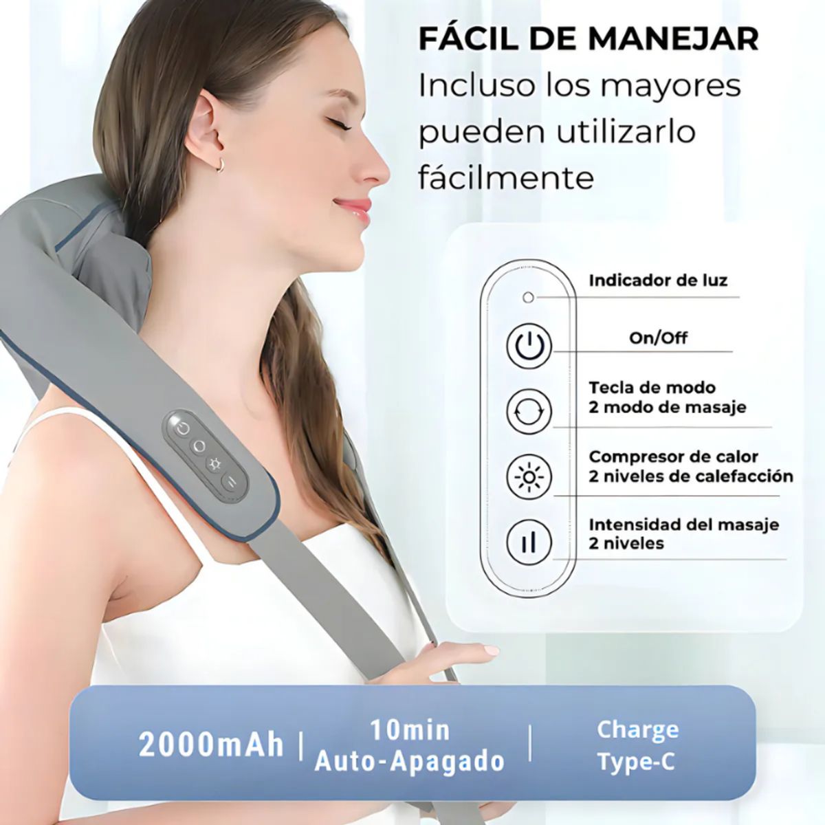 BELIDASHOP - Masajeador Multifuncional 4d De Cuello Cervical Infrarrojo