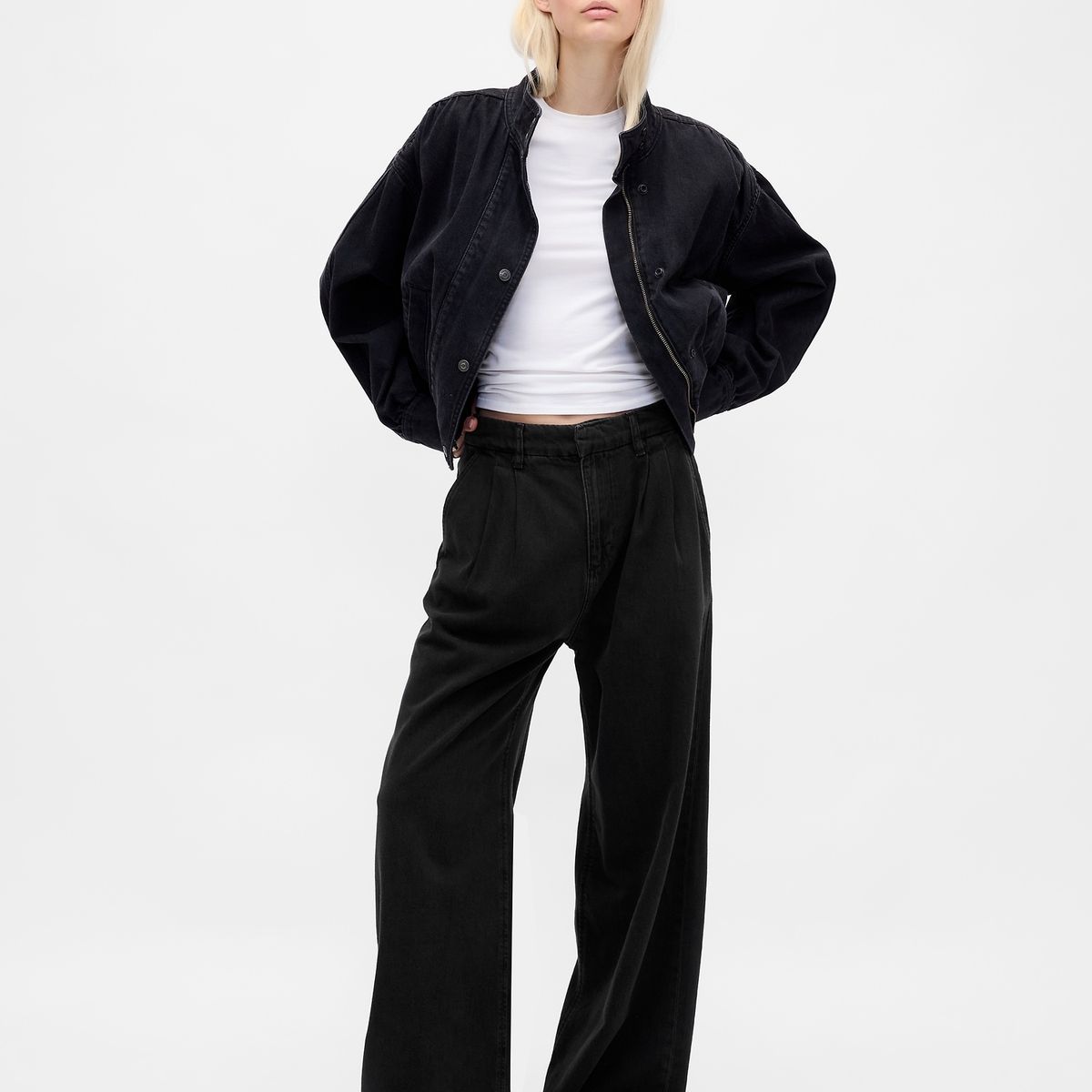 GAP - Pantalón Gap Denim Plisado High Rise Mujer