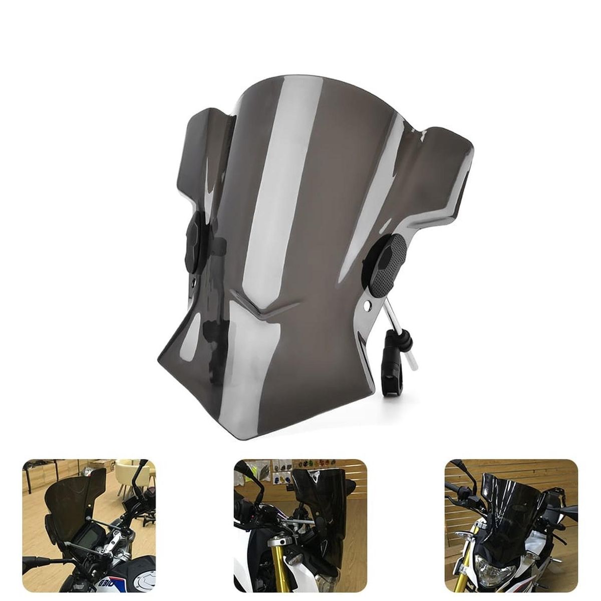 GENERICO - Parabrisas Moto Deportivo Alto Universal Ahumado