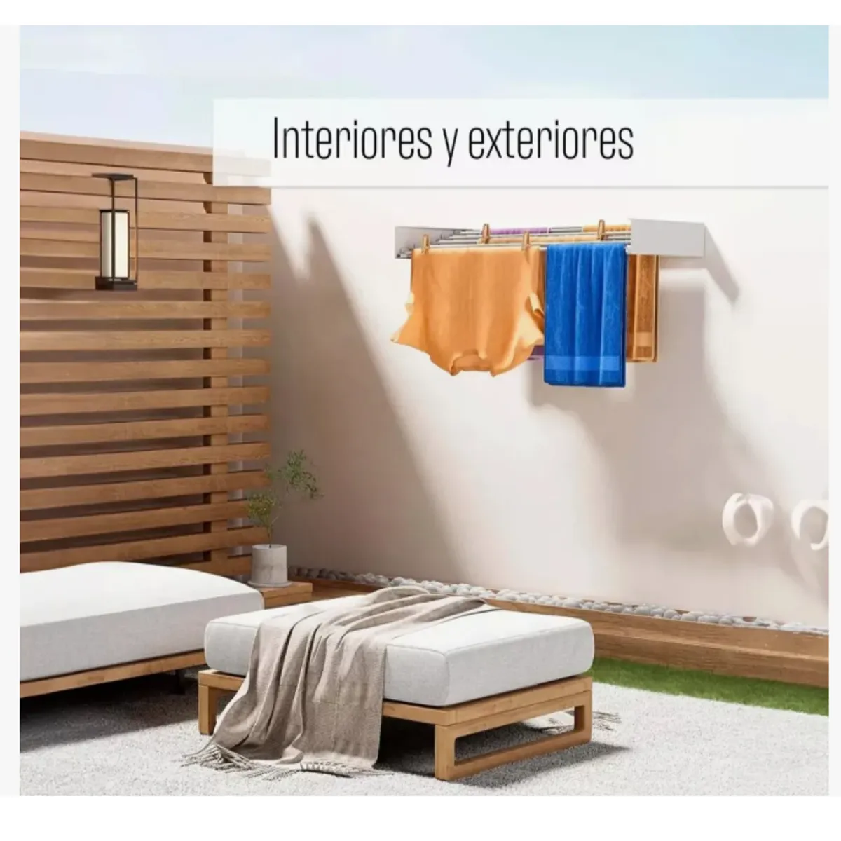 GENERICO - Tendedero De Ropa Plegable Retráctil De Pared 80cm