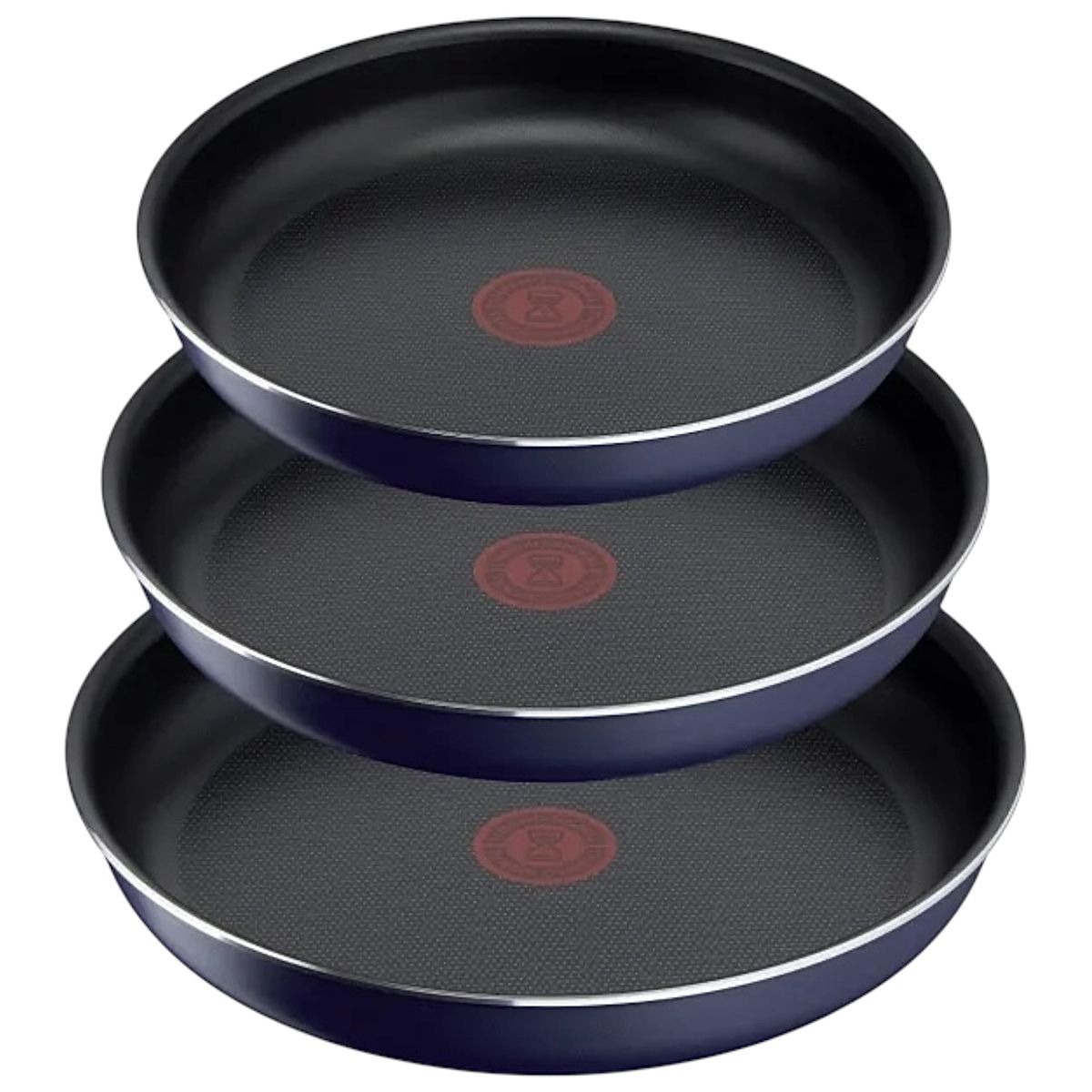 TEFAL - Set Sartenes 22-24-26 Cm + Mango Tefal Marca Francesa Color Negro