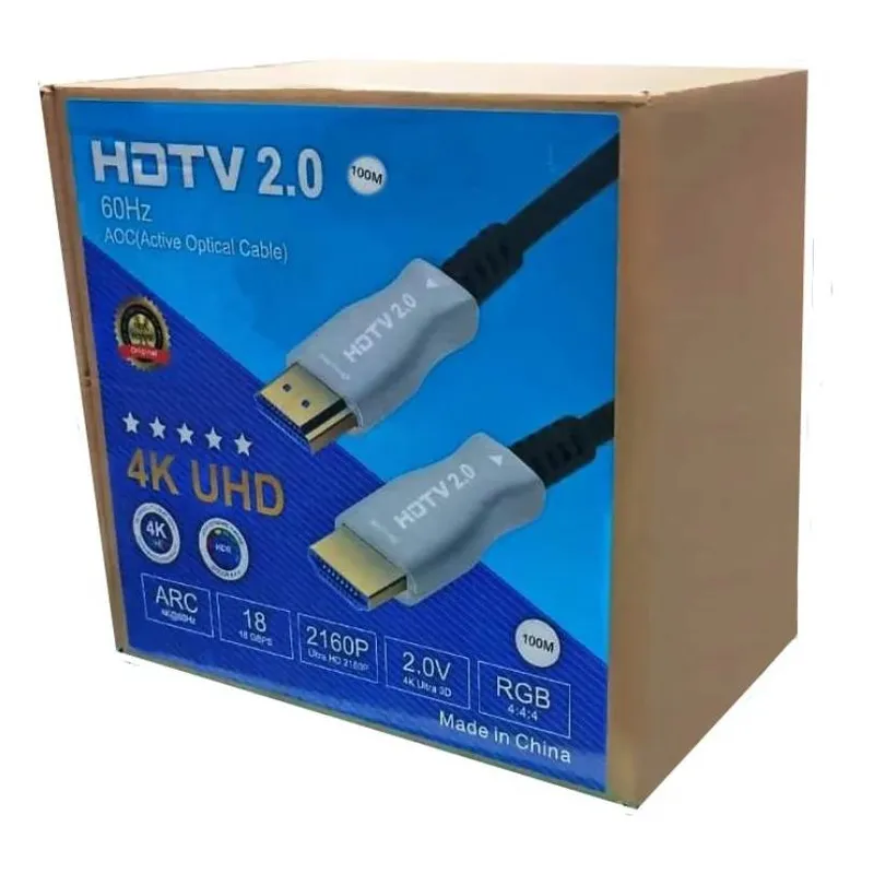 GENERICO - Cable Hdmi 100 Mts 4k 60 Hz Fibra Óptica 2.0 Arc Uhd 18 Gbps
