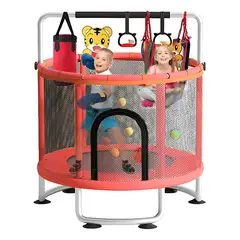 EVERSO - Mini Trampolin 140cm Cama Elastica Para Niños Con Juguetes