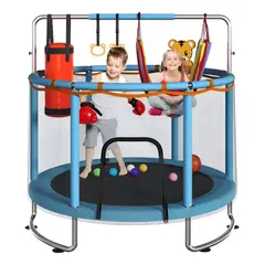 EVERSO - Mini Trampolin 140cm Cama Elastica Para Niños Con Juguetes