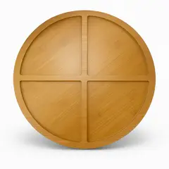 GENERICO - Tabla Bandeja Para Picoteo De Madera Circular Con Divisiones