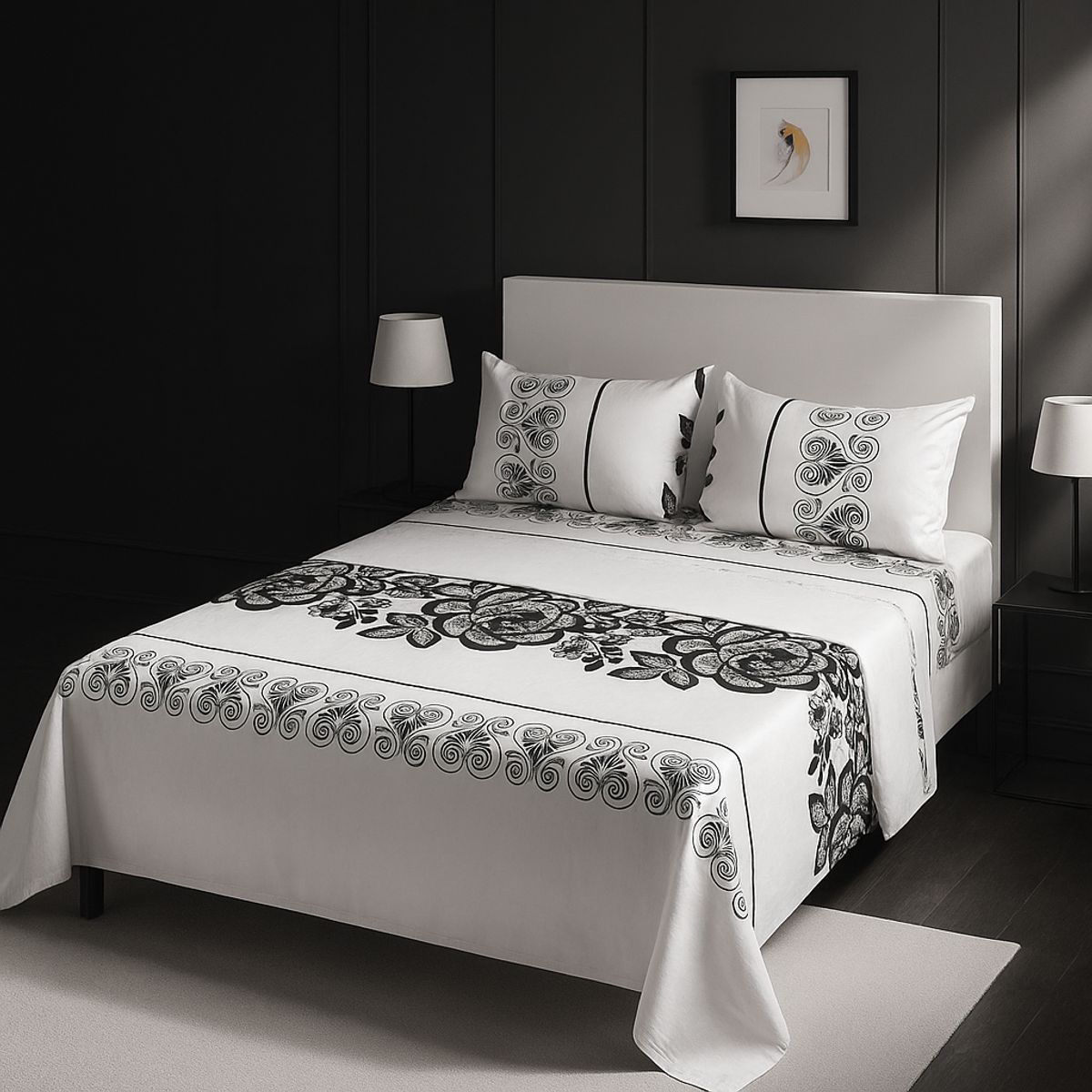 ARMONIA - tipo 762 juego de sábanas 2 plazas clásicas 144 hilos