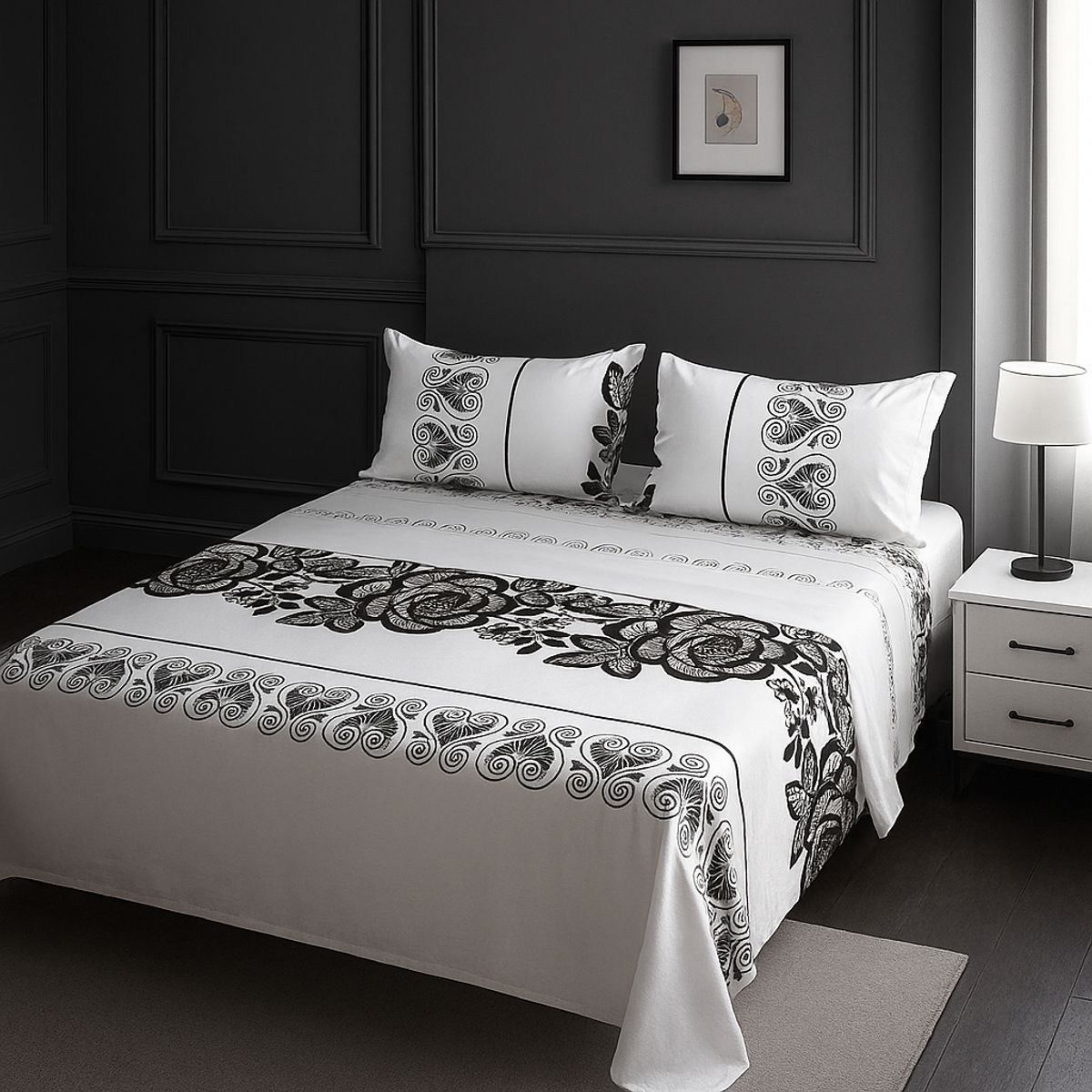 ARMONIA - tipo 762 juego de sábanas 2 plazas clásicas 144 hilos