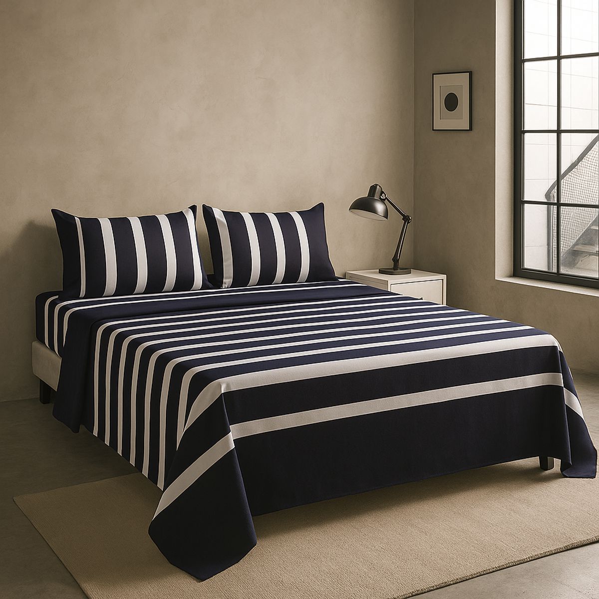 ARMONIA - Juego de sábanas 2 plazas 144 hilos clásicas diseño 762