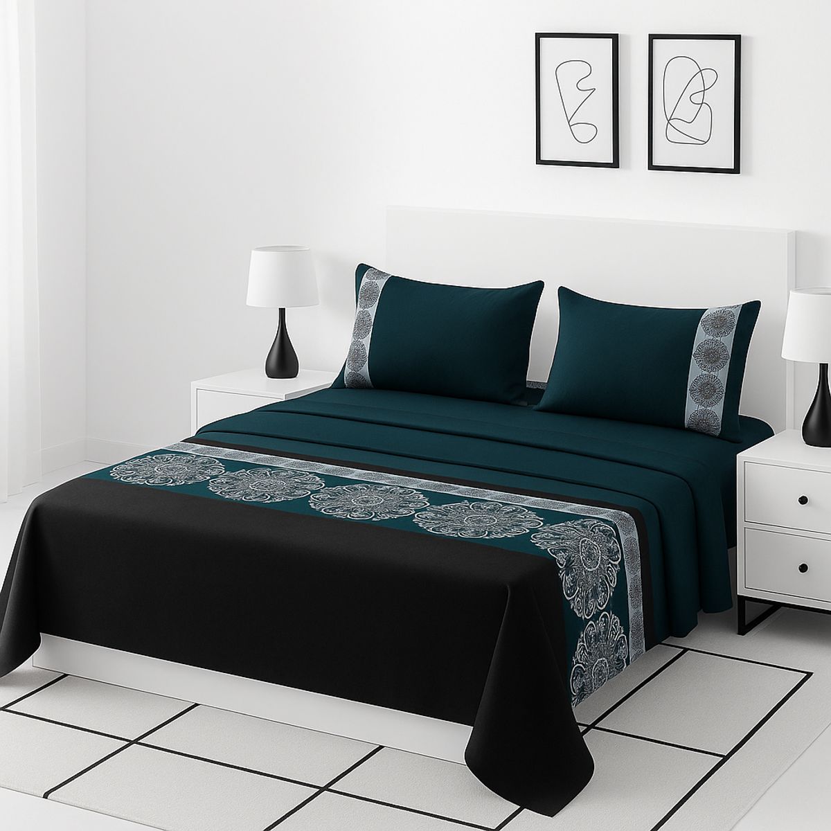 ARMONIA - estilo 770 juego de sábanas 2 plazas clásicas 144 hilos