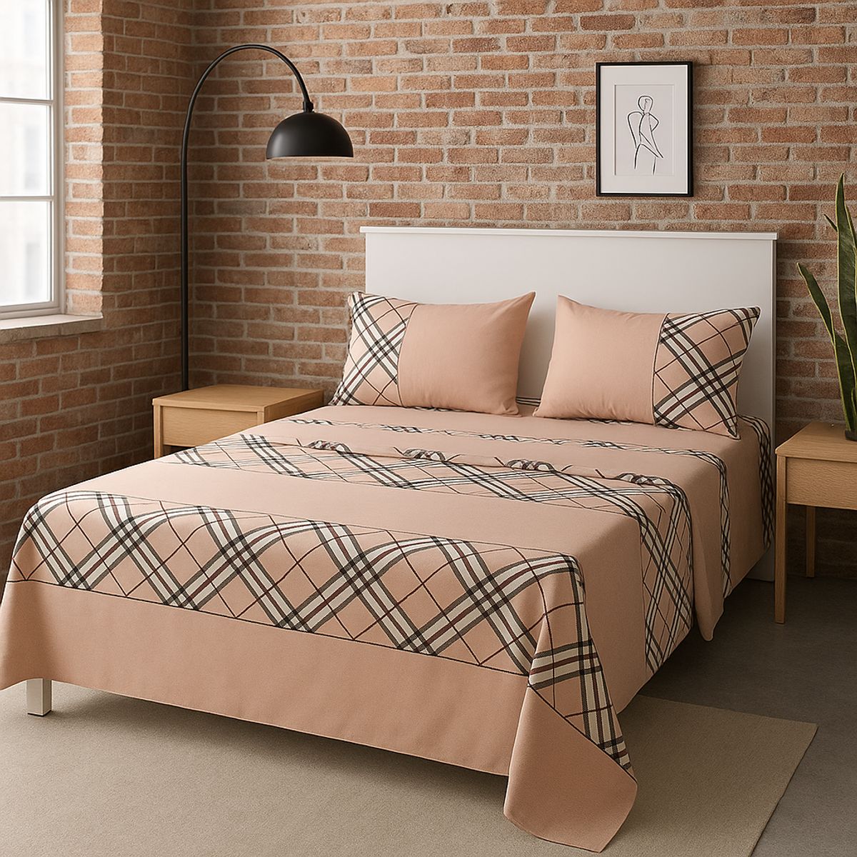 ARMONIA - Sábanas 2 plazas estilo 770 clásicas 144 hilos