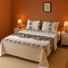 ARMONIA - Diseño 763 juego de sábanas 2 plazas clásicas 144 hilos