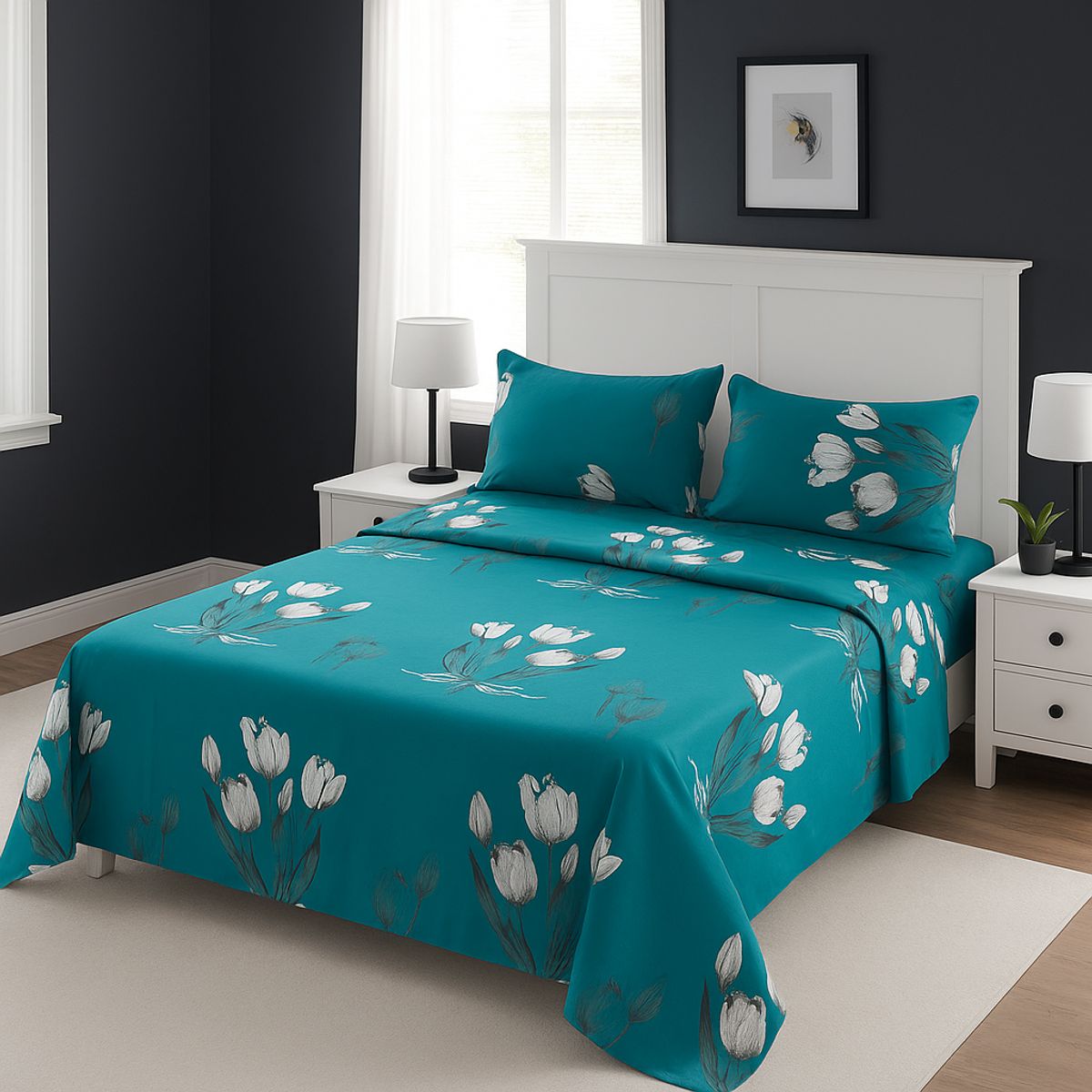 ARMONIA - tipo 762 juego de sábanas 2 plazas clásicas 144 hilos