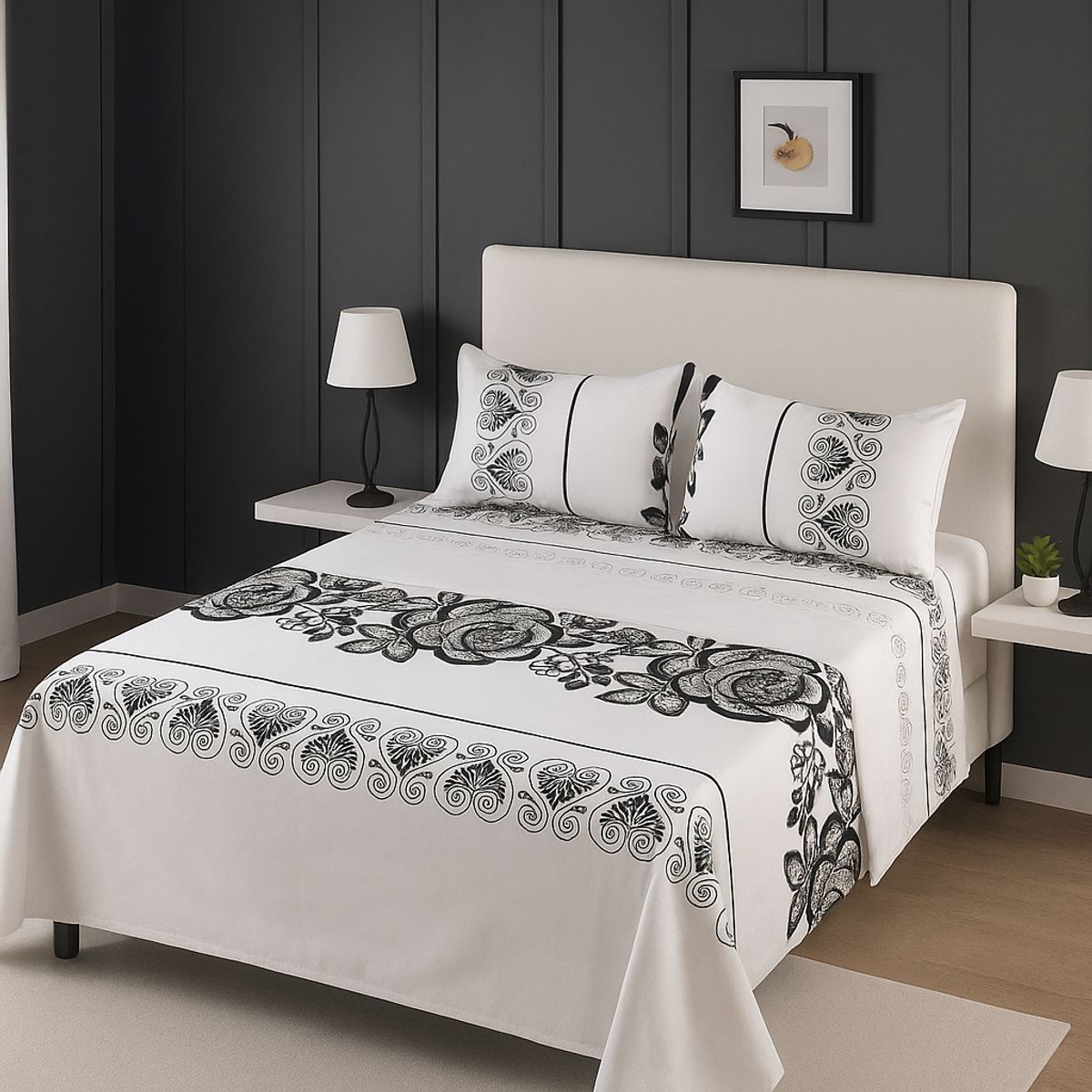 ARMONIA - Juego sábanas tipo 764 clásicas 2 plazas 144 hilos