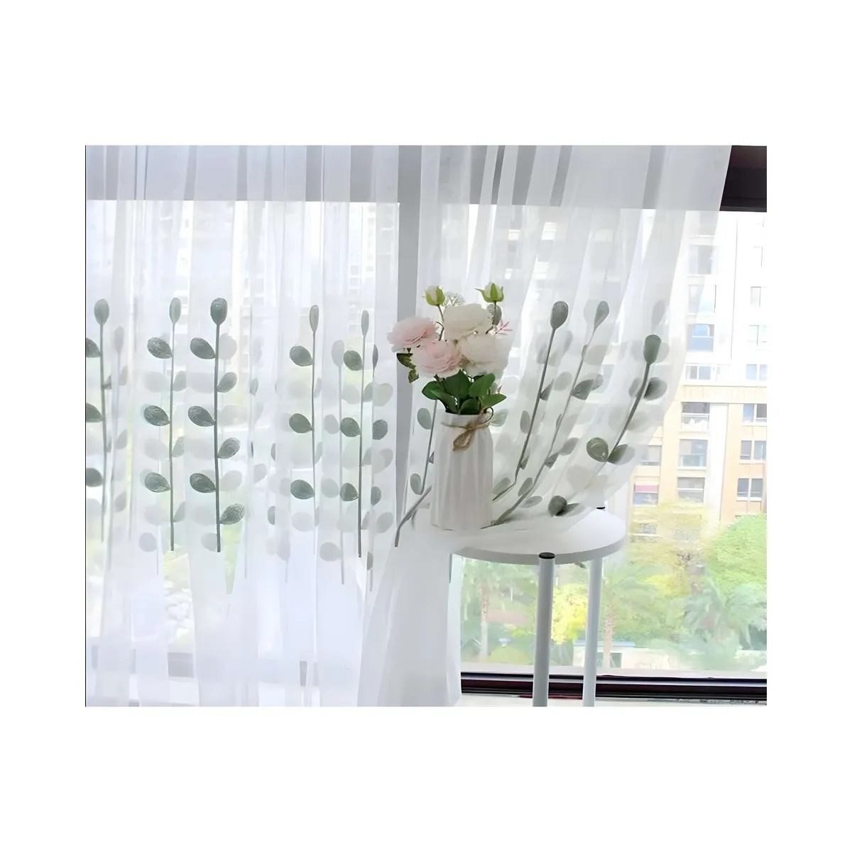 GENERICO - VELO VISILLO VISILLO HOJAS 140x230 Cm 2 PAÑOS