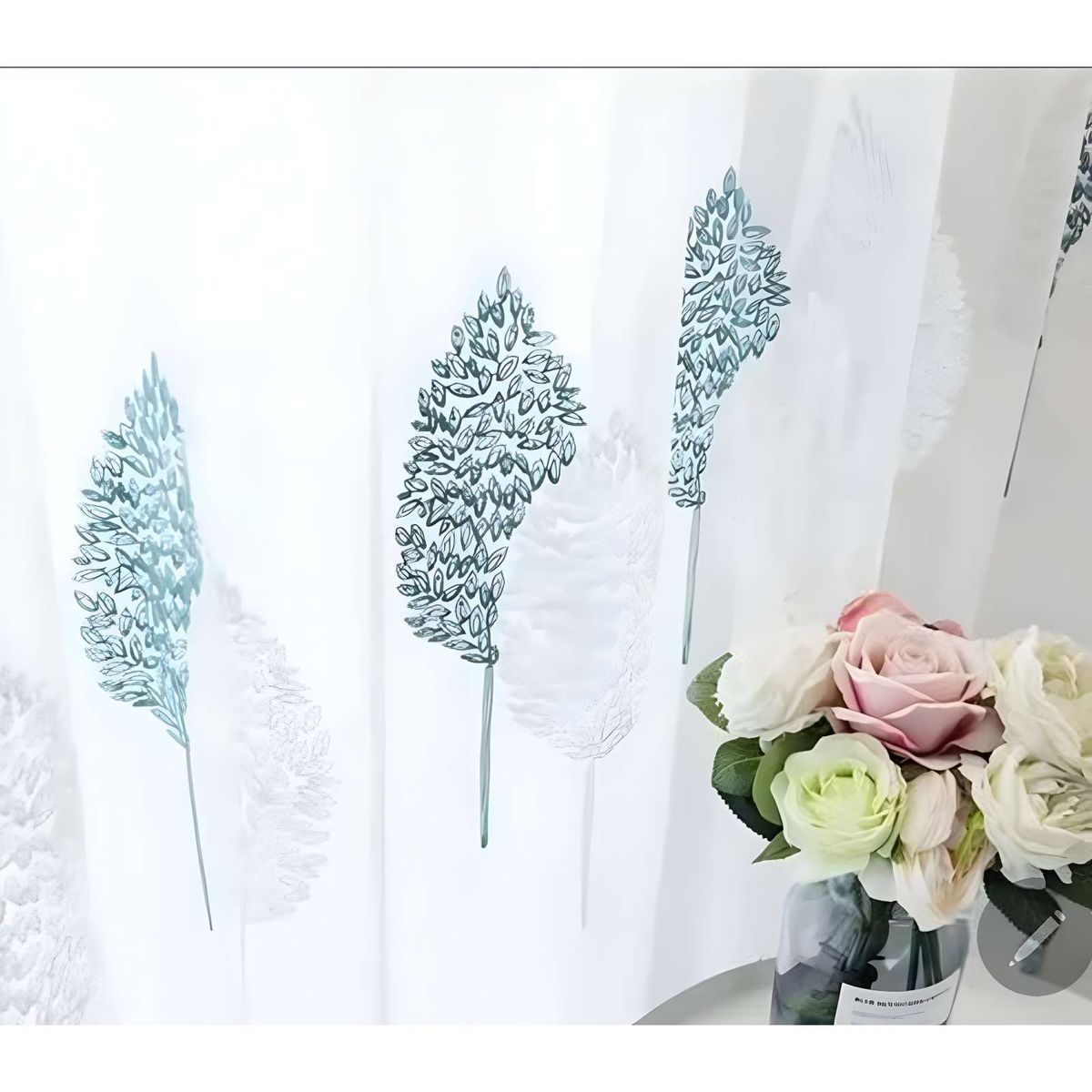 GENERICO - VELO VISILLO  VISILLO ESPIGAS FLORALES 140x230 Cm 2 PAÑOS