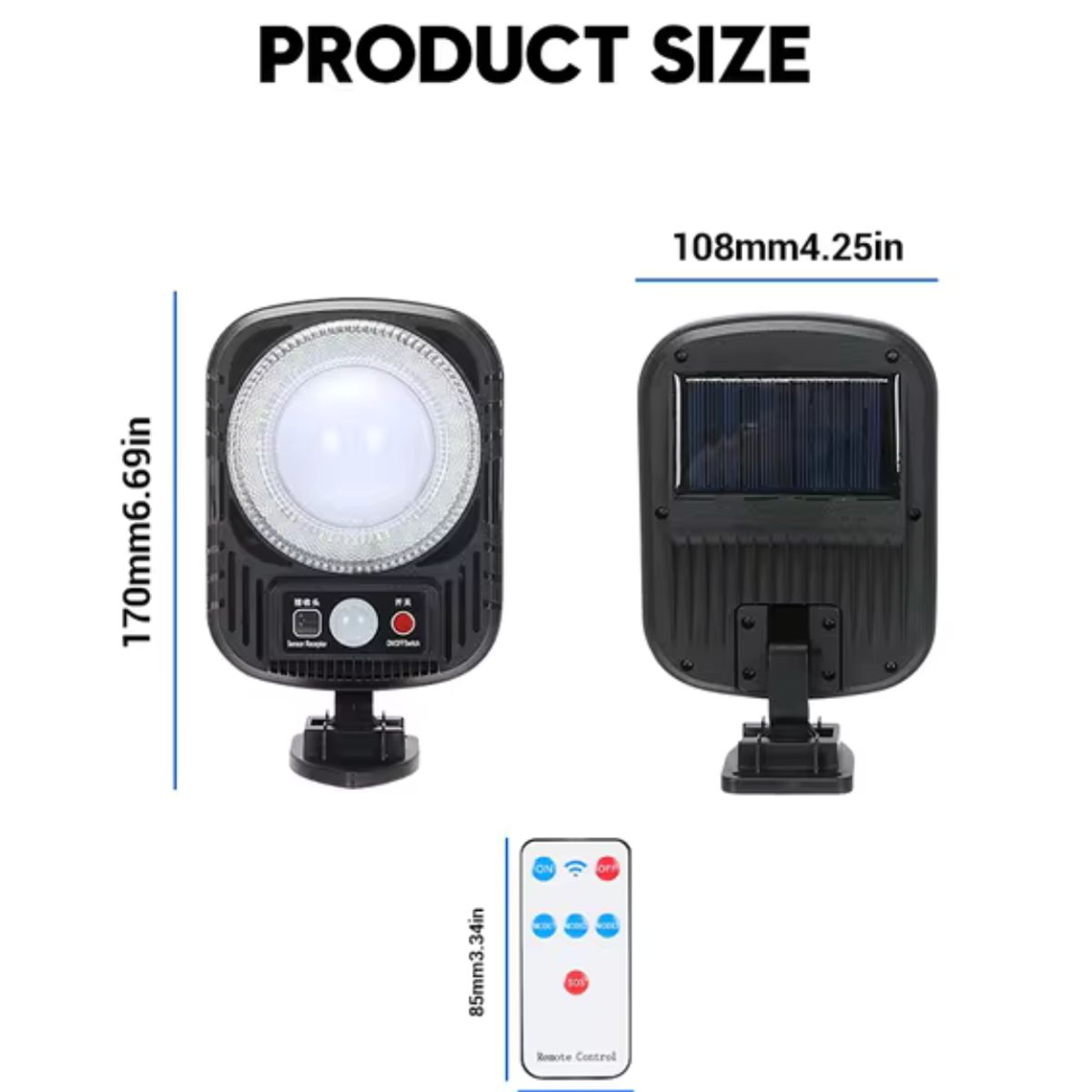 IRM - Foco Solar De Pared Irm Luz Exterior