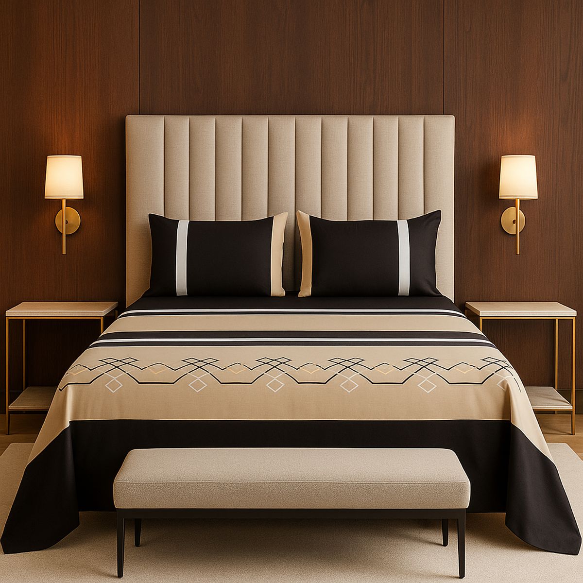 ARMONIA - tipo 762 juego de sábanas 2 plazas clásicas 144 hilos