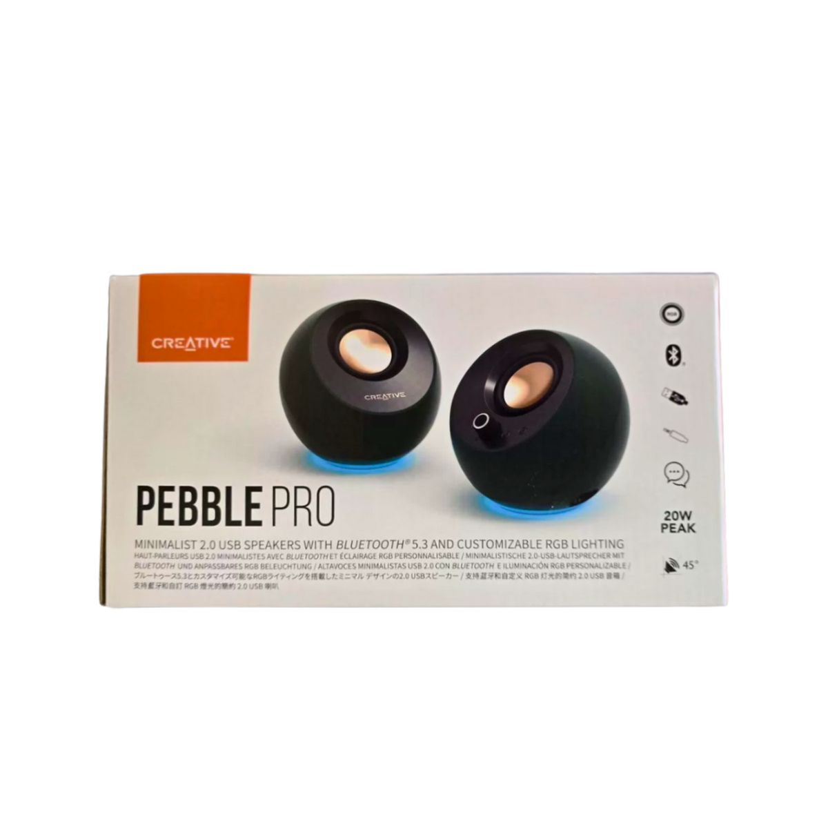 CREATIVE - Parlantes Altavoces Creative Pebble Pro Negro