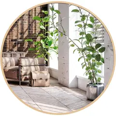 GENERICO - Espejo Redondo 50CM Marco Dorado Taller Sin Fronteras