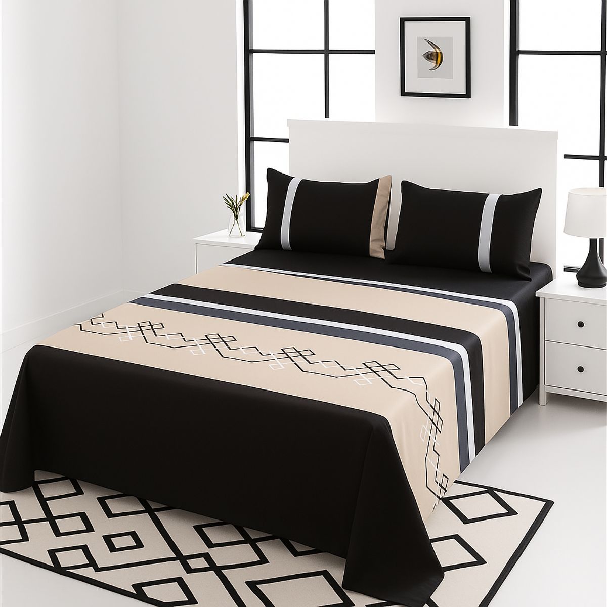 ARMONIA - Juego sábanas modelo 764 clásicas 2 plazas 144 hilos