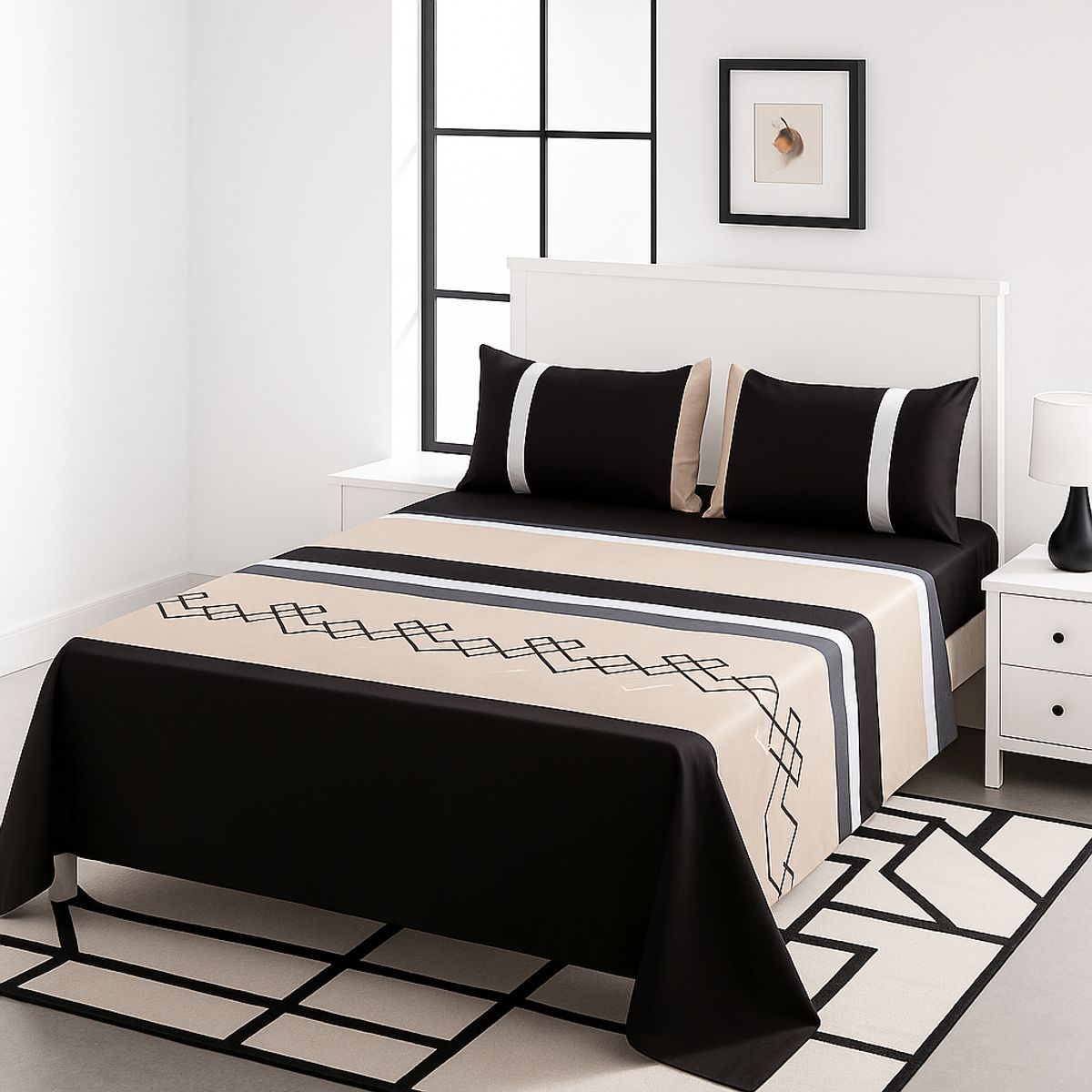 ARMONIA - Juego sábanas modelo 764 clásicas 2 plazas 144 hilos