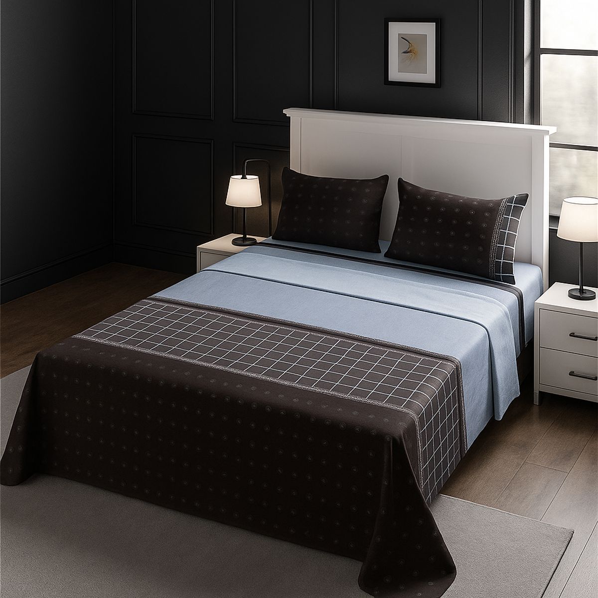 ARMONIA - tipo 762 juego de sábanas 2 plazas clásicas 144 hilos