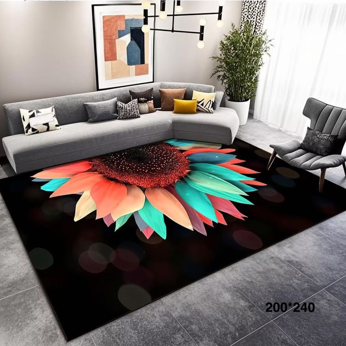 GENERICO - alfombra decorativa estilo 3d -200x240cm