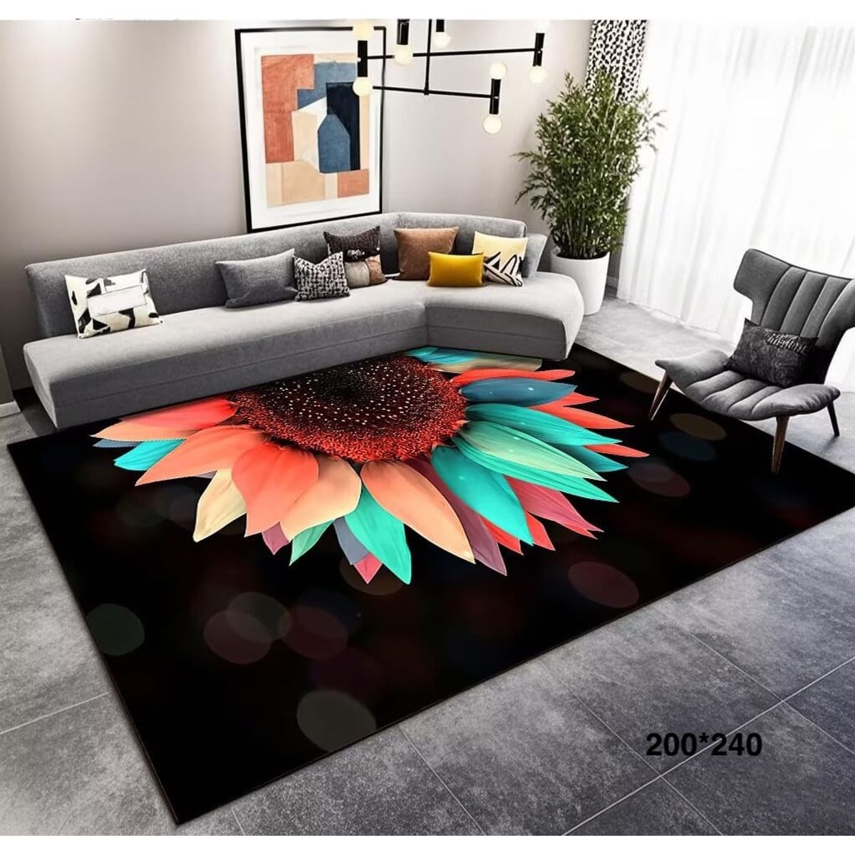 GENERICO - alfombra decorativa estilo 3d -200x240cm