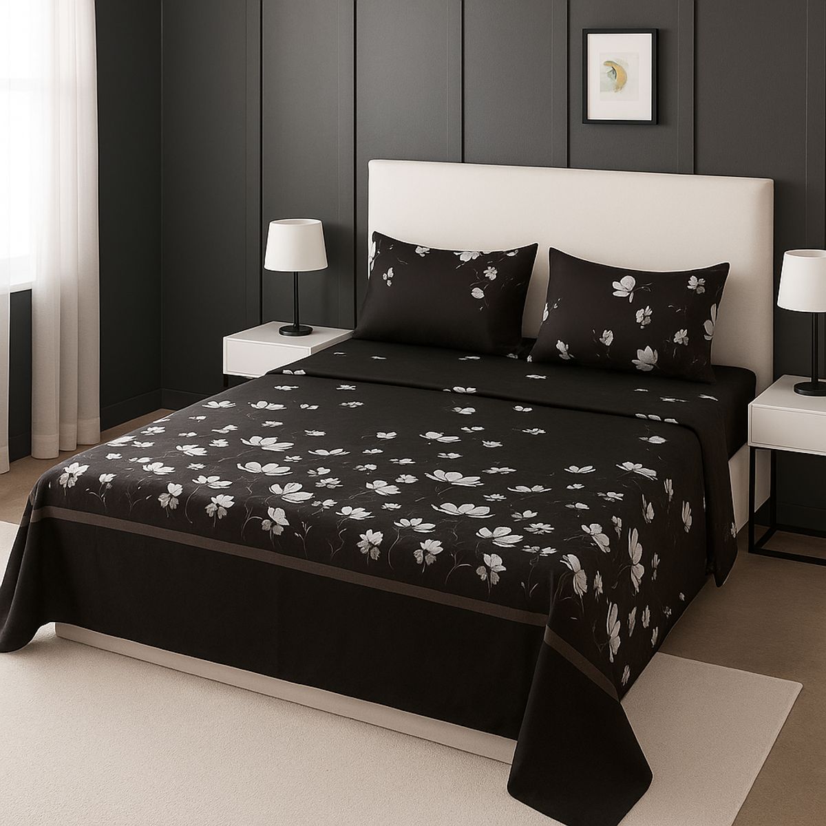 ARMONIA - Juego sábanas tipo 770 clásicas 2 plazas 144 hilos