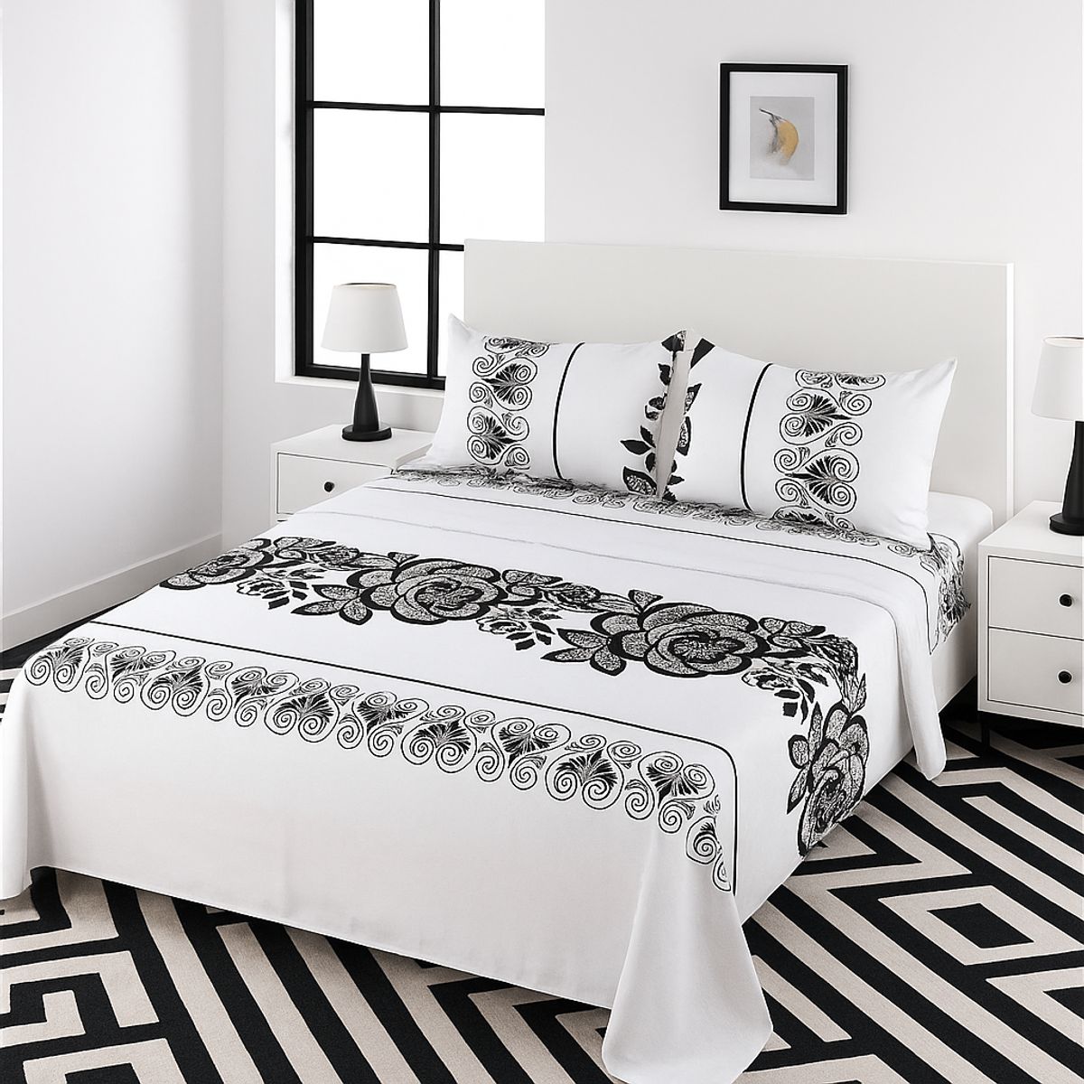 ARMONIA - Juego sábanas modelo 764 clásicas 2 plazas 144 hilos