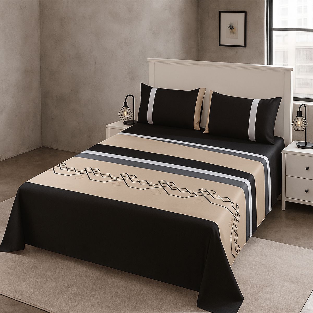 ARMONIA - Juego sábanas versión 762 clásicas 2 plazas 144 hilos