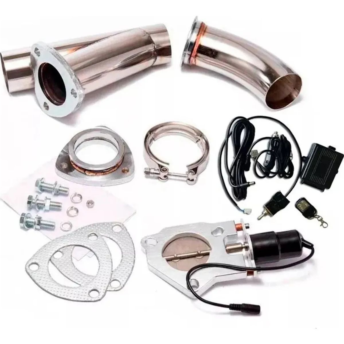 KUANGYE - Cut Out 2.0 Pulgadas Exhaust Escape Libre + Control Remoto