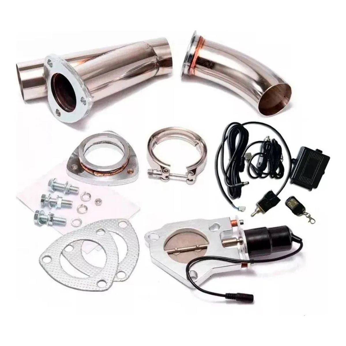 KUANGYE - Cut Out 2.0 Pulgadas Exhaust Escape Libre + Control Remoto