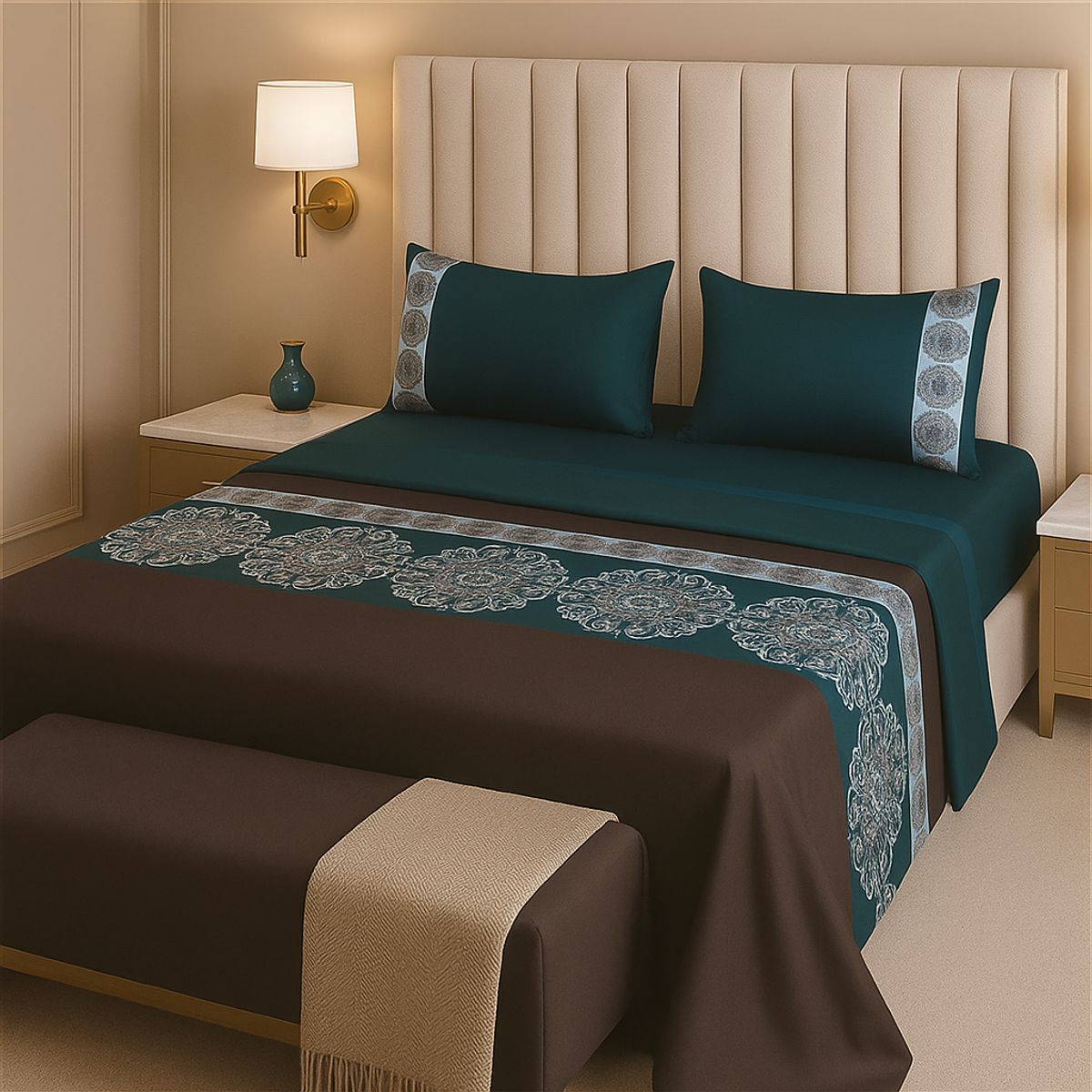 ARMONIA - Sábanas clásicas 2 plazas diseño 770 144 hilos